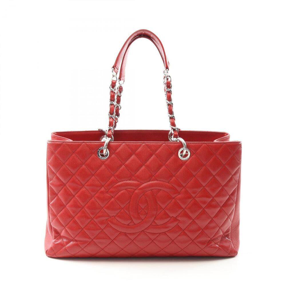 Chanel Matelasse Grand Shopping GST XL Tote Bag Calfskin Red